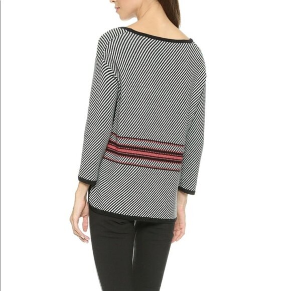 rag & bone Diagonal Stripe Sweater with Red Accents - Picture 2 of 5